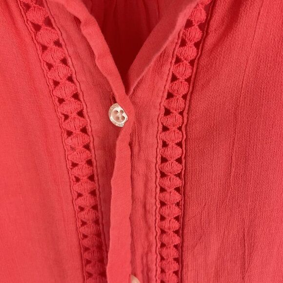 Draper James x Lands' End Coral Tunic Top Swim Cover- Up Sz  XL 18 517937 Cotton - Picture 6 of 10